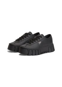 Plateausneaker Tommy Jeans "TJW PLATFORM SNEAKER LEATHER LC", Damen, Gr. 37, schwarz, Leder, Schuhe Plateausneaker, Schn&uuml;rschuh, Halbschuh, Freizeitschuh mit seitlichem Logoschriftzug