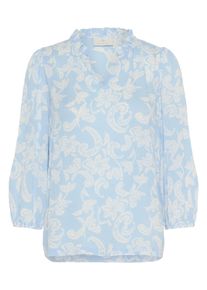 Langarmbluse Kaffe "Damen Langarm-Bluse KAriani", Damen, Gr. 44, blau (powder blau, chalk paisley), Obermaterial: 100% Viskose LENZING ECOVERO CV LenzEcov., Blusen Langarmbluse