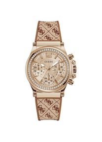 Guess, Damen, Multifunktionsuhr &raquo;CHARISMA&laquo; Armbanduhr, Quarzuhr, Damenuhr, hellbraun-braun, Exquisite Multifunktionsuhr f&uuml;r Damen