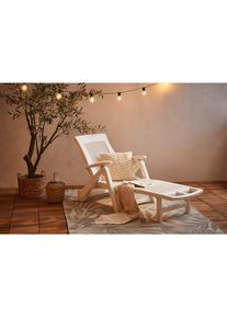 Ambia Garden Gartenliege, Wei&szlig;, Kunststoff, 72x101x195 cm, Made in Italy, R&auml;der am Kopfende, klappbar, R&uuml;ckenlehne verstellbar, Gartenm&ouml;bel, Gartenliegen, Sonnenliegen