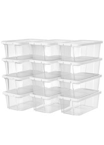 Boxxx Schuhbox, Wei&szlig;, Transparent, Kunststoff, 12 F&auml;cher, 29.5x12.5x16.5 cm, Deckel abnehmbar, Ordnen & Aufbewahren, Kleideraufbewahrung, Kleiders&auml;cke & Vakuumbeutel