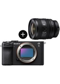 Sony, Systemkamera &raquo;Set: SEL1625G Objektiv + ILCE7CM2B&laquo; SEL1625G, 33, 2 fach fach x opt. Zoom, Bluetooth WLAN, inkl. KI-Autofokus, 10 B/s 