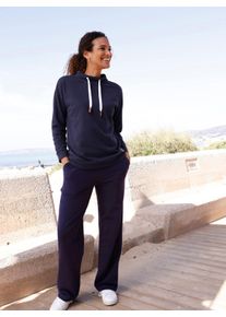 Damen Sweatshirt mit halsfernem Stehkragen in marine ,Gr&ouml;&szlig;e 44, WITT, 100% Baumwolle