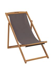Ambia Garden Strandsessel, Akaziefarben, Dunkelgrau, Holz, Textil, Akazie, 57x89.5x101.5 cm, klappbar, Holzm&ouml;bel, Sitzgelegenheiten Holz, Gartensessel Holz
