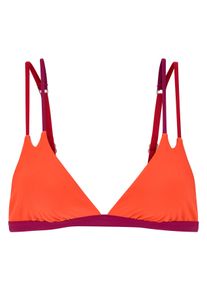 Triangel-Bikini-Top s.Oliver "Yella", Damen, Gr. 38, Cup C/D, bunt (orange, berry), Obermaterial: 80% Polyamid, 20% Elasthan. Futter: 92% Polyester, 8% Elasthan, kontrastfarbene Details, unifarben, Bikini-Oberteile Triangel-Bikini-Top, mit Doppeltr&auml;gern und kontrastfarbenen Details