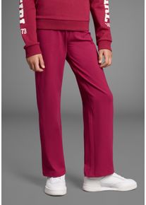 Leggings Kidsworld "Jerseyhose mit weitem Bein", M&auml;dchen, Gr. 134, N-Gr, rot (bordeaux), Jersey, Obermaterial: 95% Baumwolle, 5% Elasthan, unifarben, loose fit lang, Hosen Leggings, Jazzpants mit weitem Bein, super bequem