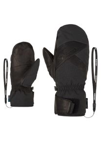 F&auml;ustlinge Ziener "GETTERO-Z AQUASHIELD lavalan", Herren, Gr. 9.5, schwarz (grau iron tec), Materialmix, Handschuhe F&auml;ustlinge, wasser- und winddicht, atmungsaktiv, Wollwattierung, Lederinnenhand