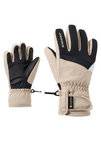 Skihandschuhe Ziener "LEIF-Z GORE-TEX JUNIOR", Damen, Gr. 7.5, beige (soft taupe), Kunstfaser, Handschuhe Skihandschuhe, wasserdicht, winddicht, atmungsaktiv, warm