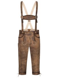 N&uuml;bler Trachtenlederhose N&Uuml;BLER "Lederhose Kniebund Schorsch", Herren, Gr. 46, EURO, braun, Obermaterial: 100% Lammleder LEL., Hosen Trachtenlederhose