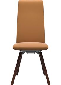 Polsterstuhl STRESSLESS "Laurel", braun (new caramel batick, walnuss), B:49cm H:105cm T:60cm, Leder BATICK: BATICK ist ein leicht korrigiertes, durchgef&auml;rbtes und genarbtes M&ouml;belleder, bei dem die meisten Unebenheiten und Spuren in der Regel entfernt wurden., St&uuml;hle, Polsterstuhl, High Back, Gr&ouml;&szlig;e M, mit schr&auml;ggestellten Beinen in Walnuss