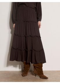 Maxirock Apricot "Stufenrock in langer L&auml;nge", Damen, Gr. M (38), braun, gewebt, Obermaterial: 83% Viskose CV. 17% Nylon NY., uni, Modisch, R&ouml;cke Maxirock, mit R&uuml;schen