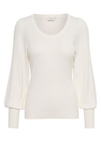 Strickpullover KAFFE "Damen Strickpullover KAdora", Damen, Gr. XL, wei&szlig; (chalk), Obermaterial: 80% Viskose CV. 20% Polyamid PA., Pullover Strickpullover