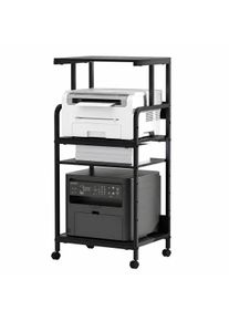 Divit Support imprimante DST3 haut &agrave; plusieurs niveaux m&eacute;tal noir | &Eacute;tag&egrave;re imprimante et scanner | &Eacute;tag&egrave;re au sol organiseur de bureau gain de place 