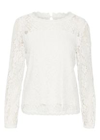 Kurzarmbluse Cream "Damen Bluse kurzarm CRKit", Damen, Gr. S, wei&szlig; (snow wei&szlig;), Obermaterial: 60% Nylon NY. 40% Baumwolle CO., Blusen Kurzarmbluse