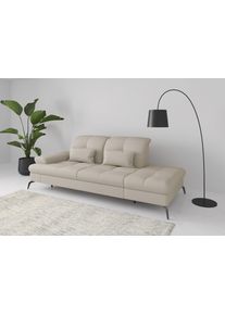 Sit & More Recamiere SIT & MORE "Amica, inkl. Sitztiefenverstellung und Armteilverstellung", beige (creme), B:231cm H:90cm T:122cm, 95% Polyester, 5% Polyamid, Sofas, Recamiere, wahlweise mit Kopfteilverstellung und Stauraum