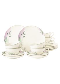 Geschirr-Set Seltmann Weiden "Teeservice Savona Provence 18er Set bunt-beige", bunt (bunt, beige), 18, Porzellan, Geschirr-Sets, Geschirr-Set, Sp&uuml;lmaschinenfest, Mikrowellensicher, Ofenfest
