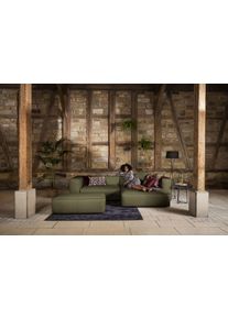 Ecksofa W.Schillig "around-the-block Mega-Sofa & Hocker, viel Platz, Breite 300cm, L-Form", gr&uuml;n (camouflage z69), B:300cm H:66cm T:164cm, Longlife Xtra-Leder Z69: Das feinnarbige, gedeckte Softleder Z69 besticht durch seine au&szlig;ergew&ouml;hnliche Weichheit im trendigen &raquo;Vintage-Look&laquo;, Hautst&auml;rke 0, 9 - 1, 1 mm;Longlife fabric Flachgewebe T88 (100% Polyester), Sofas, Ecksofa, inklusive Hocker, mit elega
