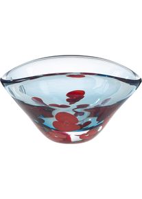 Schale Gilde "Schale Rose klar", rot (transparent), B:28cm H:15,5cm T:17cm, Glas, Sch&uuml;sseln, Schale, Glasschale, Rosenmotiv, Dekoschale, Tischdeko, romantisch, stilvoll