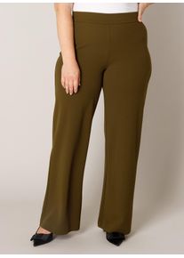Treggings Base Level Curvy "Arah", Damen, Gr. 58/60, L&auml;nge 32, braun (olive), Web, Obermaterial: 97% Polyester, 3% Elasthan, unifarben, loose fit extralang, Hosen Treggings, Gro&szlig;e Gr&ouml;&szlig;en