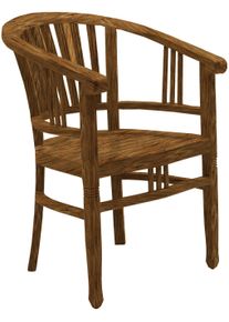 Armlehnstuhl Sit "Mikkeli aus recyceltem Teakholz &ndash; Massivholz &ndash; BrettSitz", beige (natur), B:60cm H:87cm T:61cm, St&uuml;hle, Armlehnstuhl, Massiver BrettSitz aus recyceltem Teakholz mit 4-Fu&szlig;-Gestell