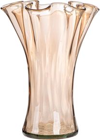 Tischvase Gilde "Vase bauchig; organisch Artesania braun H. 23 cm", beige (braun), B:20cm H:23cm T:20cm &Oslash;:20cm, Glas, Vasen, Tischvase, Vase, artesania, handwerklich, strukturiert, rustikal, Eyecatcher