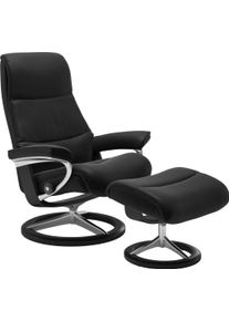 Fu&szlig;hocker stressless "View", schwarz (schwarz paloma), B:57cm H:43cm T:47cm, Leder BATICK: BATICK ist ein leicht korrigiertes, durchgef&auml;rbtes und genarbtes M&ouml;belleder, bei dem die meisten Unebenheiten und Spuren in der Regel entfernt wurden.;Leder PALOMA: PALOMA ist ein durchgef&auml;rbtes Semianilin-M&ouml;belleder mit nat&uuml;rlicher Narbung.;ROHLEDER Stoff Q2 FARON: Ein fester zuverl&auml;ssiger Boucl&eacute; mit einem 