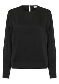Langarmbluse Kaffe "Damen Bluse langarm KAbonita", Damen, Gr. 46, schwarz (schwarz deep), Obermaterial: 100% Polyester PES., Blusen Langarmbluse