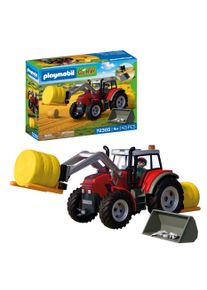 Konstruktions-Spielset Playmobil "Gro&szlig;er Traktor mit Heuballen (72305), Country", rot (bunt), Spielbausteine, Kinder, Kunststoff, Konstruktions-Spielset, Made in Germany