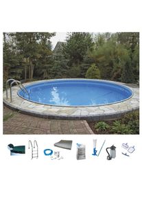 Rundpool Konifera "Bahamas II", wei&szlig; (wei&szlig;, blau), H:120cm &Oslash;:400cm, Schwimmbecken, Rundpool, verschiedene Gr&ouml;&szlig;en, f&uuml;r den Volleinbau