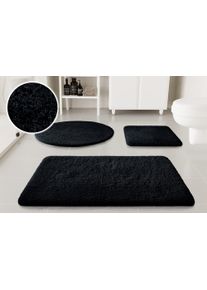 Badematte OTTO HOME "Kaarin, uni, viele Farben, Badvorleger, Badezimmer Teppich", grau (anthrazit schwarz), H:30mm, Polyester, Badematten, Badematte, Badteppich, getuftet, flauschig, hochflor, gro&szlig;e Farbauswahl