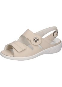 Waldl&auml;ufer Sandalette WALDL&Auml;UFER "Kara-Soft", Damen, Gr. 4 (37), creme, Nappaleder, Textil, unifarben, Basic, Schuhe Sandalette, Sommerschuh, Keilsandalette mit Orthotritt-Funktion, Extraweite K