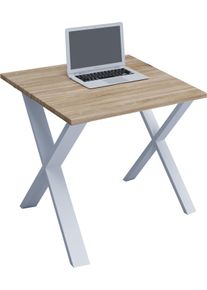 Schreibtisch Vcm "Schreibtisch B&uuml;rotisch Computertisch 80x50 Lona U", braun (wei&szlig;, sonoma, eiche), B:80cm T:50cm, Tische, Schreibtisch