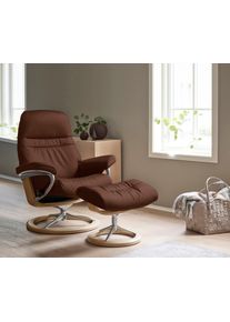 Relaxsessel stressless "Sunrise", braun (malt braun batick), B:83cm H:105cm T:74cm, Leder BATICK: BATICK ist ein leicht korrigiertes, durchgef&auml;rbtes und genarbtes M&ouml;belleder, bei dem die meisten Unebenheiten und Spuren in der Regel entfernt wurden.;Leder PALOMA: PALOMA ist ein durchgef&auml;rbtes Semianilin-M&ouml;belleder mit nat&uuml;rlicher Narbung.;ROHLEDER Stoff Q2 FARON: Ein fester zuverl&auml;ssiger Boucl&eacute; mit