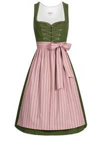 N&uuml;bler Dirndl N&Uuml;BLER "Dirndl midi Thea", Damen, Gr. 44, EURO, gr&uuml;n (oliv), Obermaterial: 100% Baumwolle CO., Kleider Dirndl