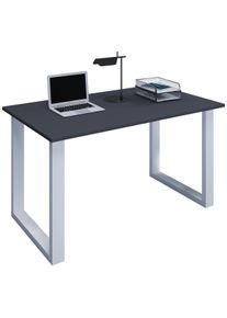 Schreibtisch Vcm "Schreibtisch B&uuml;rotisch Computertisch 110x80 Lona U", schwarz (silber, anthrazit), B:110cm T:80cm, Tische, Schreibtisch