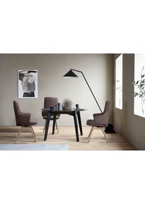 Polsterstuhl stressless "Laurel", braun (chocolate paloma, schwarz), B:58cm H:105cm T:60cm, Leder PALOMA: PALOMA ist ein durchgef&auml;rbtes Semianilin-M&ouml;belleder mit nat&uuml;rlicher Narbung., St&uuml;hle, Polsterstuhl, High Back mit Armlehne, Gr&ouml;&szlig;e L, mit schr&auml;ggestellten Beinen