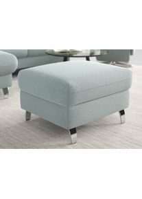 Sit & More Stauraumhocker SIT & MORE "Grenoble", blau (aqua), B:66cm H:48cm T:76cm, Hocker, Stauraumhocker, mit Stauraum und satinierten F&uuml;&szlig;en
