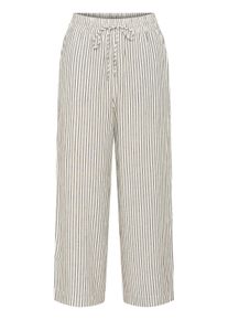 Stoffhose Kaffe "Damen Casual Hose KAmilia", Damen, Gr. 36, N-Gr, wei&szlig; (chalk, schwarz stripe), Obermaterial: 70% Viskose CV. 30% Leinen LI., Hosen Stoffhose
