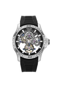 Automatikuhr Police "Spirit", schwarz, Armbanduhren, Herren, Automatikuhr, Armbanduhr, Herrenuhr, Mechanische Uhr, Silikonarmband, analog