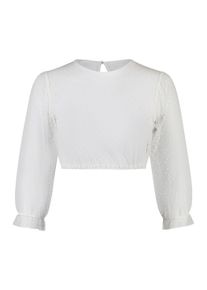 Spieth & Wensky Dirndlbluse SPIETH & WENSKY "Spieth & Wensky 100% Polyester Kaktus", Damen, Gr. 36, wei&szlig;, Obermaterial: 100% Polyester PES., uni, regular fit, Rundhals, Blusen Dirndlbluse, mit 3/4-&Auml;rmeln