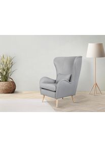 Sessel Home Affaire "Charles Ohrensessel", grau, B:78cm H:118cm T:94cm, 100% Polyester, Sessel, Sessel, gro&szlig; und gem&uuml;tlich in modernem Design