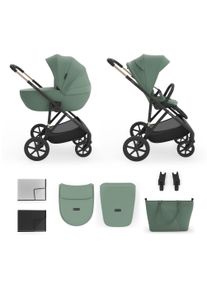 Kombi-Kinderwagen Kinderkraft "PRIME 3 2in1", Baby, gr&uuml;n (dunkelgr&uuml;n), Kinderwagen Kombi-Kinderwagen