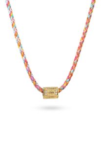 Kette mit Anh&auml;nger Elli "Halskette Love Colorful Zirkonia Wei&szlig; 925 Sterling Silber" Gr. 45, gold, Halsketten, Damen, Silber 925 (Sterlingsilber), Kette mit Anh&auml;nger
