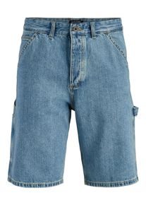 Jack & Jones Shorts JACK & JONES "JJIALEX JJCARPENTER SHORTS NS 830 SN", Herren, Gr. S, N-Gr, blau denim pack:mid blau, Web, Obermaterial: 100% Baumwolle, unifarben, relaxed fit normal, Hosen Shorts
