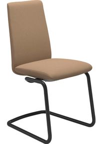 Polsterstuhl stressless "Laurel", braun (sand dinamica, schwarz matt), B:53cm H:92cm T:59cm, Microfaser DINAMICA (88% Polyester, 12% Polyurethan), St&uuml;hle, Polsterstuhl, Low Back, Gr&ouml;&szlig;e M, mit Beinen aus Stahl in Schwarz matt