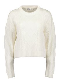 Strickpullover BLUE SEVEN "Pullover", Damen, Gr. S, wei&szlig; (0101, sanftes wei&szlig;), 52% Viskose, 28% Polyester, 20% Polyamid, normal, Rundhals, Pullover Strickpullover