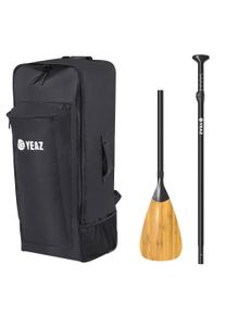 SUP-Paddel YEAZ "Trolley-Rucksack und Carbon/Bambus-Paddel KIT PLUS", schwarz, Paddel, SUP-Paddel
