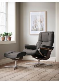 Relaxsessel stressless "Mayfair", grau (rock paloma), B:79cm H:102cm T:73cm, Leder PALOMA: PALOMA ist ein durchgef&auml;rbtes Semianilin-M&ouml;belleder mit nat&uuml;rlicher Narbung., Sessel, Relaxsessel, mit Cross Base, Gr&ouml;&szlig;e S, M & L, Holzakzent Wenge