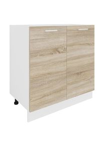 Unterschrank VCM "K&uuml;chenschrank B 80 cm Unterschrank Dreht&uuml;ren Esilo", braun (wei&szlig;, sonoma, eiche), B:80cm T:46cm, Obermaterial: 100% Holz Wood., Schr&auml;nke, Unterschrank