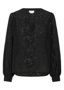 Langarmbluse Kaffe "Langarm-Bluse KAvivian", Damen, Gr. 38, schwarz (schwarz deep), Obermaterial: 70% Polyester PES. 30% Polyamid PA., Blusen Langarmbluse